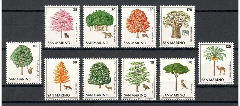 SAN MARINO 1979 - COPACI, ANIMALE - SERIE DE  10 TIMBRE - NESTAMPILATA - MNH / flora228